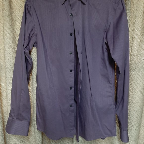 Men's Claiborne Slim Fit Button Dress Shirt - Small 14.5 - Purple Lavender - Picture 2 of 8